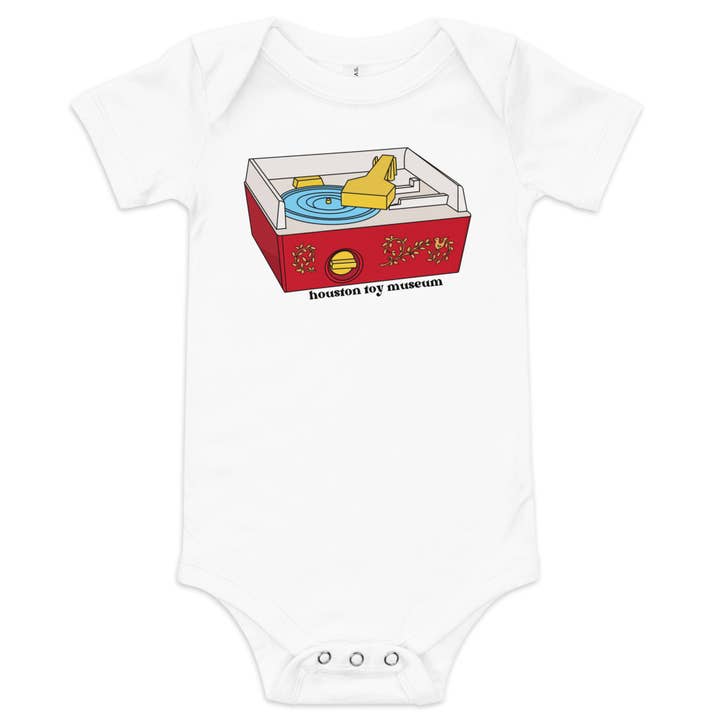 Houston Toy Museum - Wholesale Bodysuit (Non-Footed) - Baby - Classic Toy Record Player Graphic Onesie