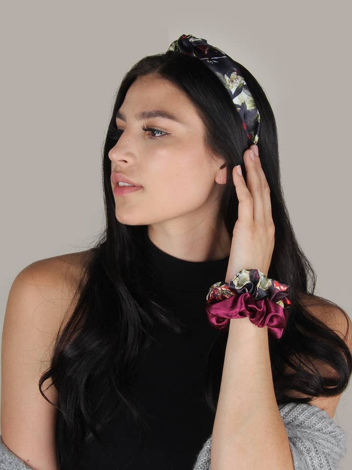 Faixa de cabeça com nó floral escuro por atacado de BANDED