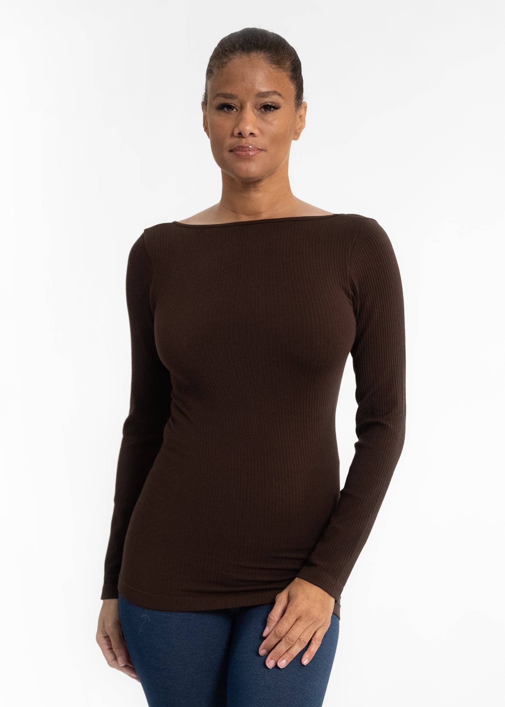 ELIETIAN – Großhandel Strickoberteil – Damen – Geripptes, beidseitiges Langarmshirt29