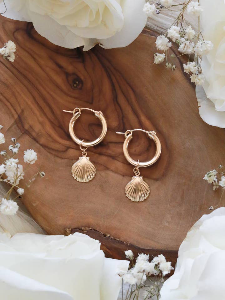 Sandy Goldfilled Huggies Earrings for wholesale by Malabella Jewels