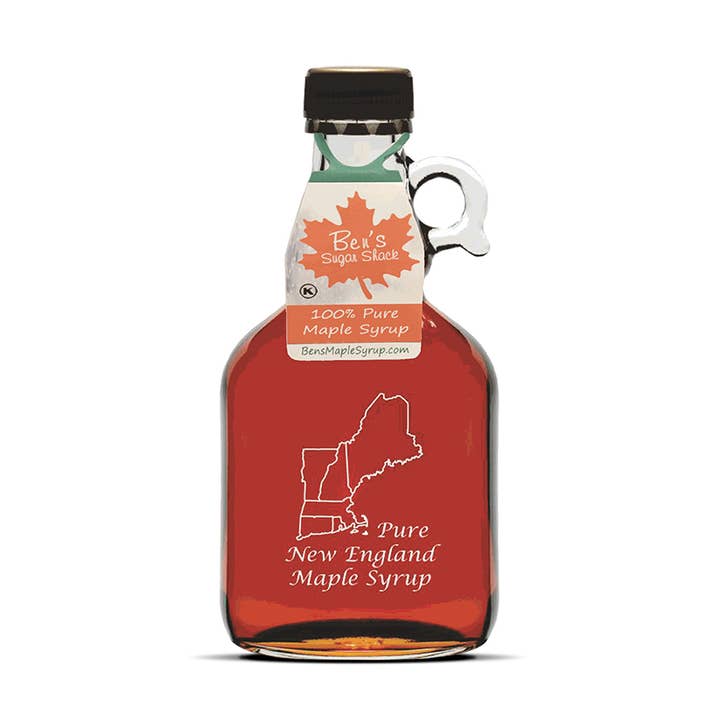 Maple Syrup in New England Glass 16.9 Oz for wholesale by Ben's Sugar Shack