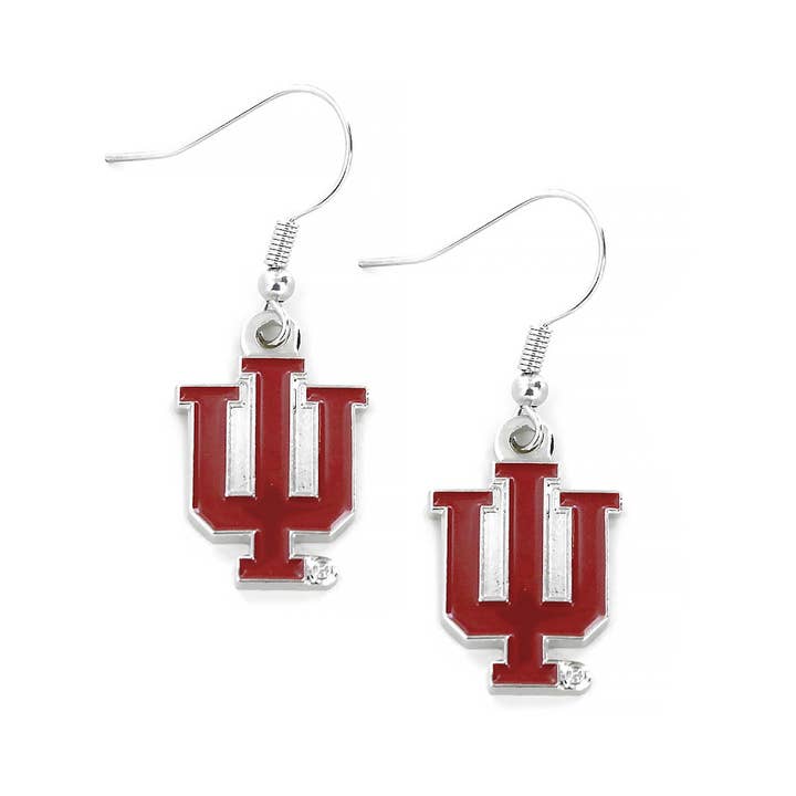Boucles d'oreilles pendantes à logo NCAA Indiana Hoosiers pour la vente par Aminco USA
