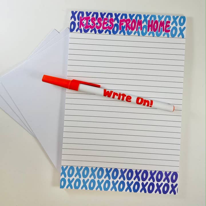 KISSES FROM HOME Stationery with Envelopes & Pen for wholesale by Sunny Marshmallow