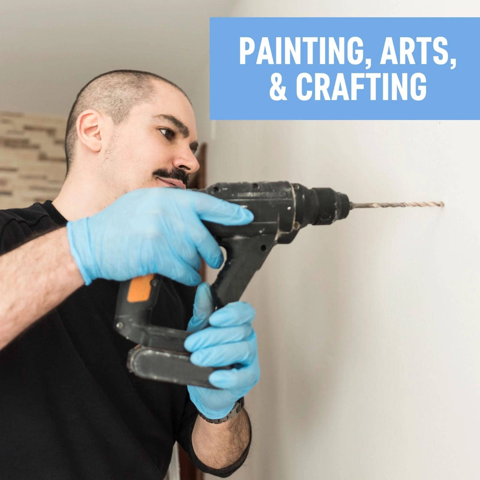 Crover - Wholesale Cleaning Gloves - DRE Blue Synthetic Nitrile Blend Gloves, Latex & Powder Free2