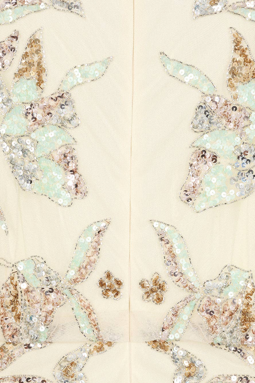 Cream Suvi Embellished Maxi Dress for wholesale on Faire9