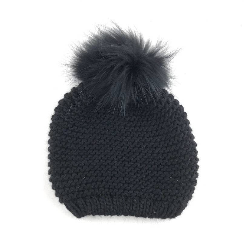 MILANO AMOUR - Wholesale Beanie - Women's - HAT WOOL BEANIE WITH REAL FUR POM POM18