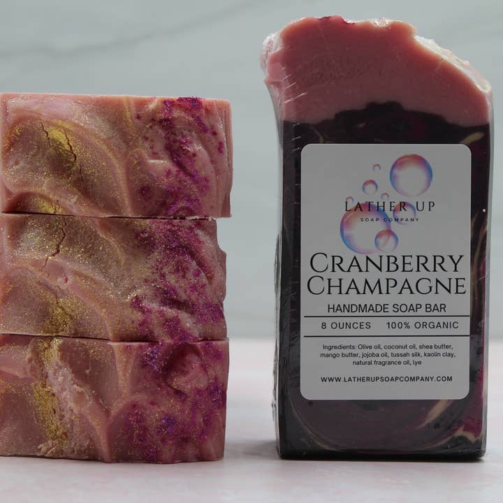 Lather Up Soap Company - Wholesale Bar Soap - Cranberry Champagne Soap Bar3