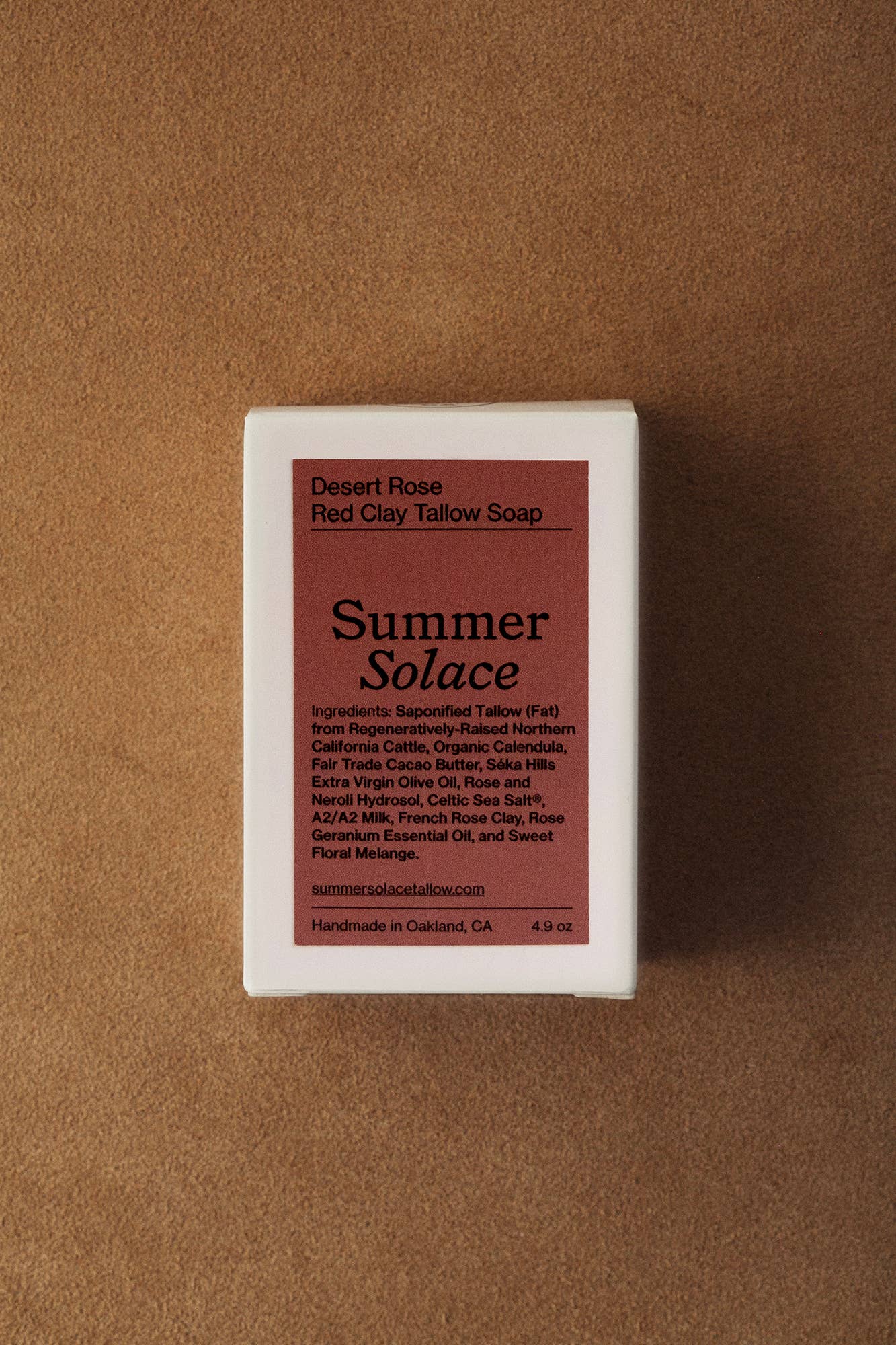 SUMMER SOLACE- Regenerative Tallow Beauty - Venta al por mayor Pastilla de jabón - Jabón Desert Rose – Floral con arcilla, 140 g7