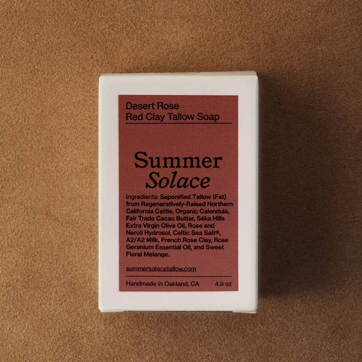 SUMMER SOLACE- Regenerative Tallow Beauty - Wholesale Bar Soap - Desert Rose Soap – Floral & Clay Infused, 4.9 oz7