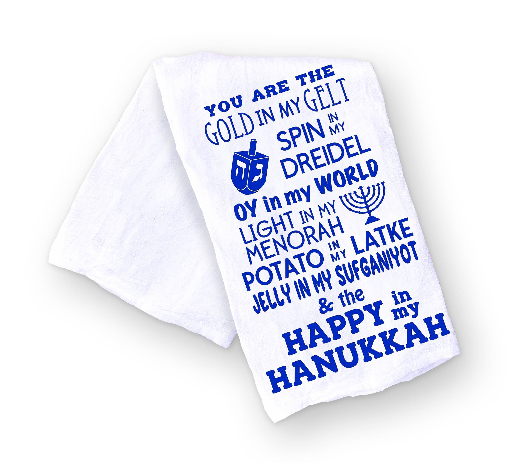 Designing Moments - Wholesale Tea Towel - You Are the Gold in my Gelt, Jewish Holiday Hanukkah Kitchen Hand and Dish Towel1