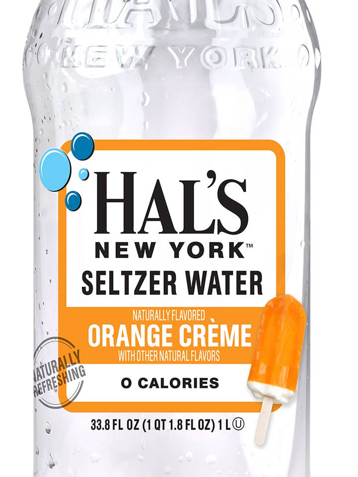 Hal's New York Seltzer Wasser, Orangencreme, 1 Liter für den Großhandel von Hal's New York