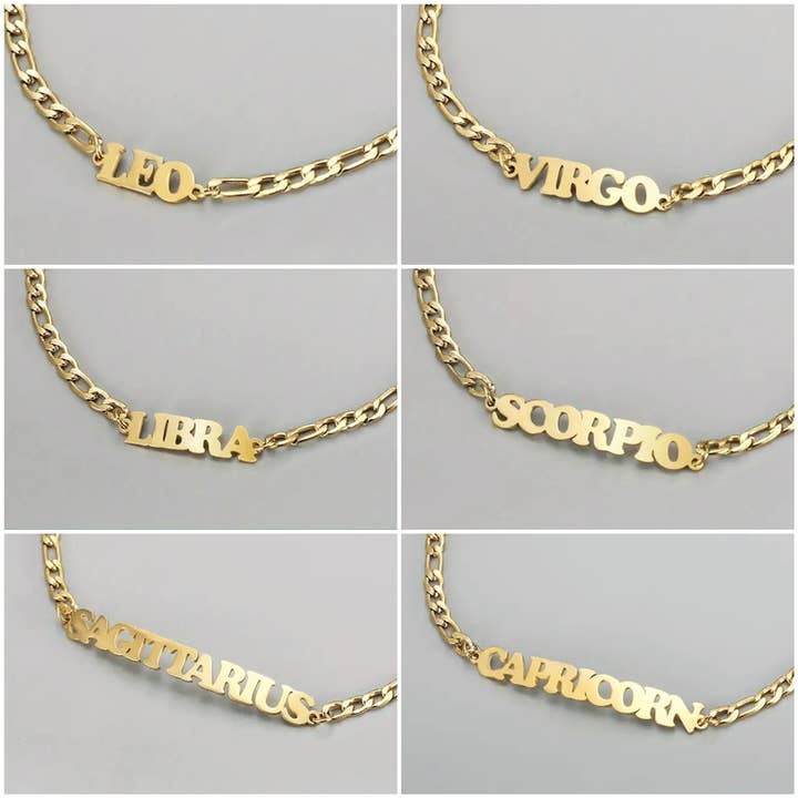 Verguld Sterrenbeeld Enkelband Gepersonaliseerd BR065 voor wholesale door findings4uGem