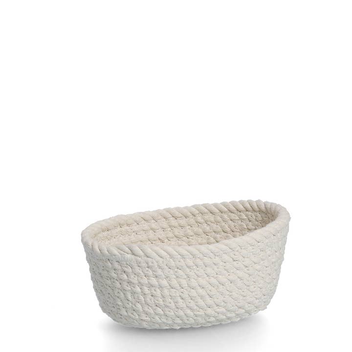 Storage basket set, 3-piece, cotton, white for wholesale on Faire7