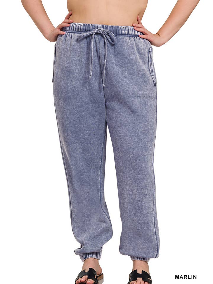 42POPS - Wholesale Lounge Sweatpants/Joggers - Women's - `.Washed Fleece Sweatpants with pockets Reg/Plus21