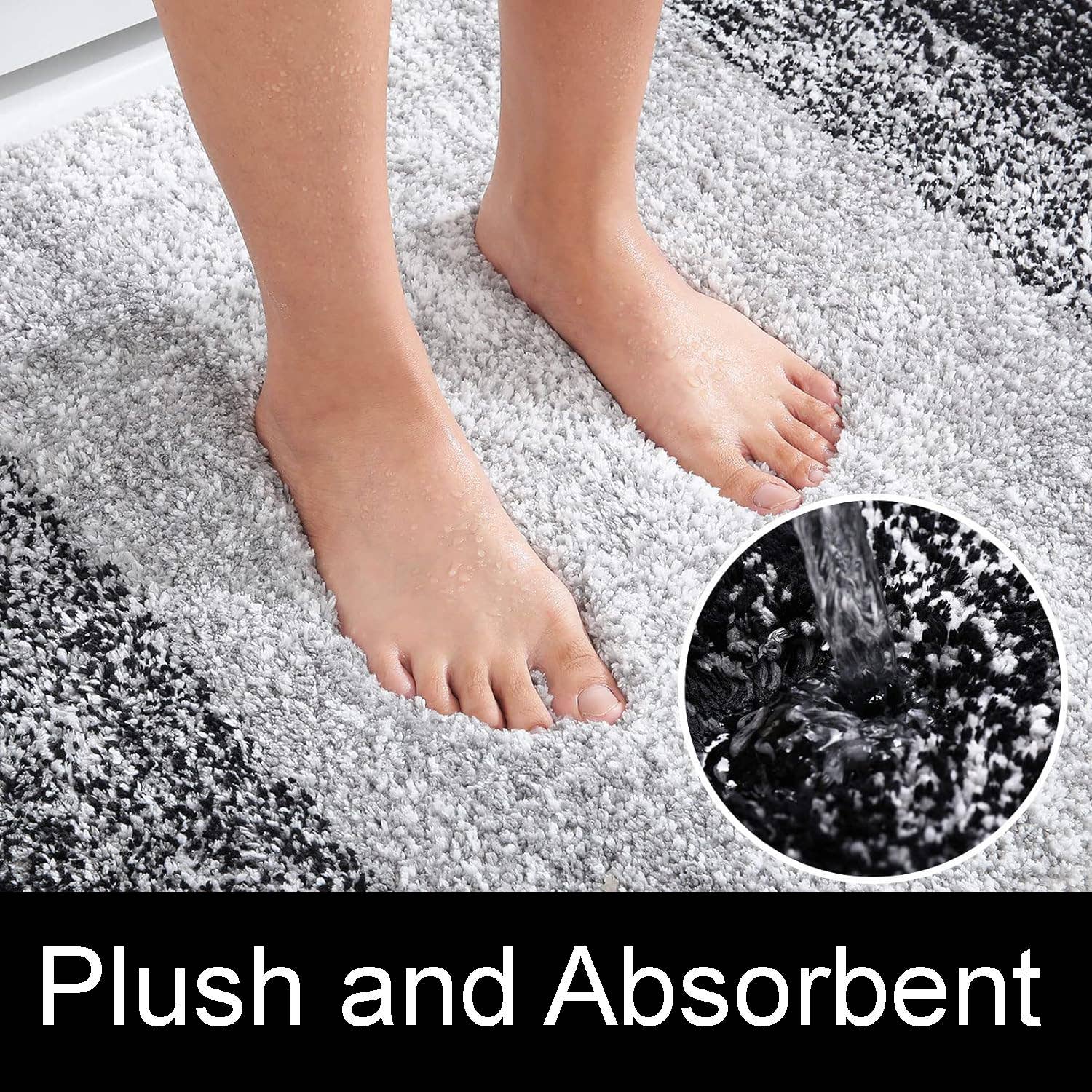 home mart goods - Wholesale Bath Mat Set - Large 2 Piece Ombre Microfiber Soft Thick Plush Bath Mat Set5