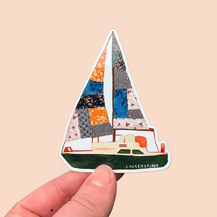Sailboat Vinyl Sticker, Boat Sticker, Nautical Stickers for wholesale by Laurenspired