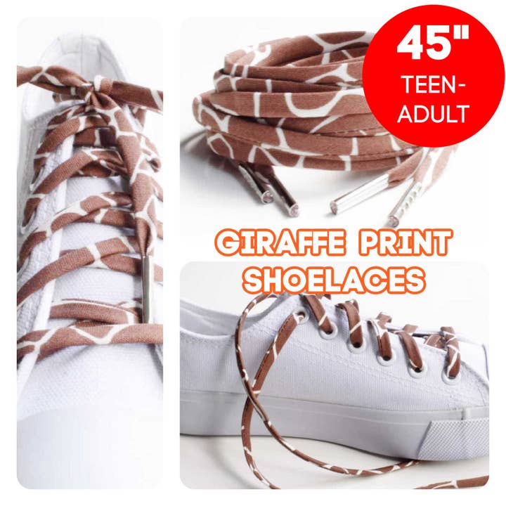 Cute Laces - Wholesale Shoelaces - Kids & Baby - Cute Laces - Giraffe Print Shoelaces for Adults and Kids