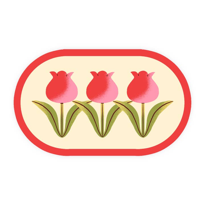 Floral Badge Sticker for wholesale by Laura Supnik