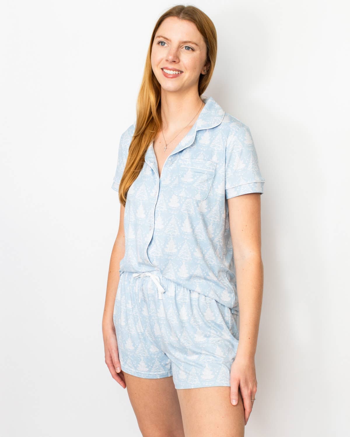 The Royal Standard - Wholesale Sleepwear Bottom - Women's - Winter Dreams Sleep Shorts   Light Palace/White   -Asst.1