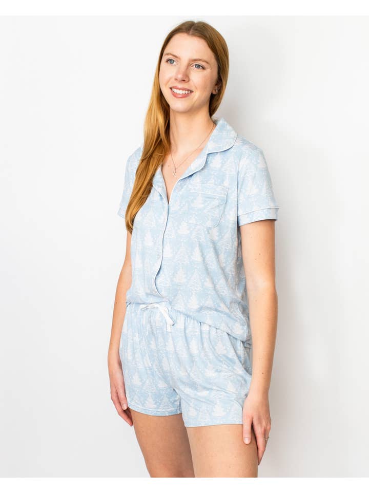 The Royal Standard - Wholesale Sleepwear Bottom - Women's - Winter Dreams Sleep Shorts Light Palace/White -Asst.1