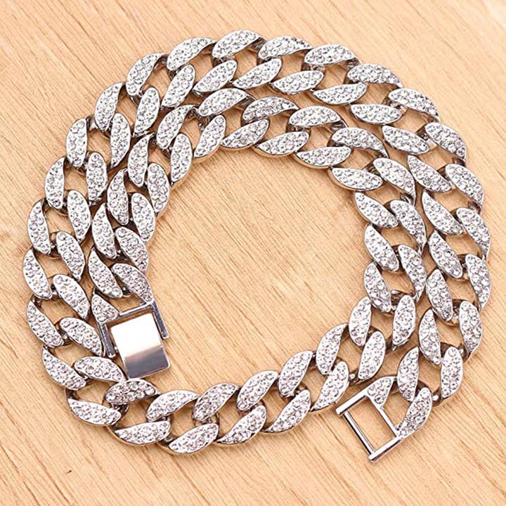 EMESLY - Vente Collier maille et chaîne - Collier Hip Hop en argent massif à maillons cubains Miami de 15 mm4