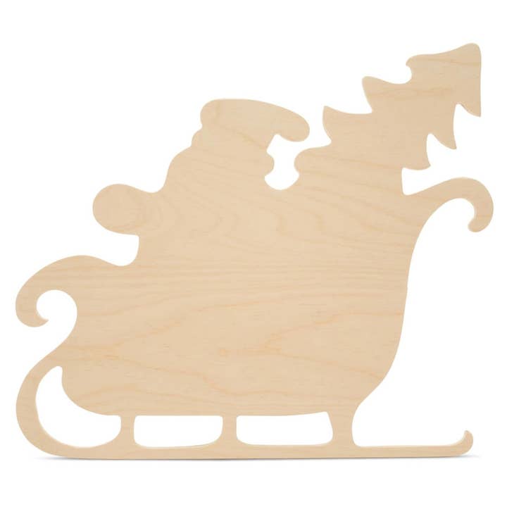 Wood Loaded Sleigh Cutout for wholesale by Woodpeckers Crafts
