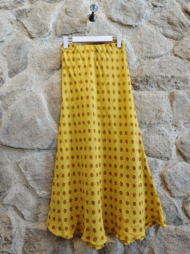 Linen & More – Großhandel Rock – Damen – Punkte-Rock aus 100 % Leinen4