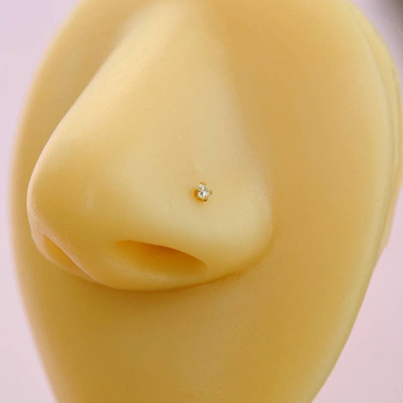 StockJWL - Vente Boucles d'oreille uniques - Clou de Nez Solitaire 2mm Fin Petit Clou de Nez Épingles de Nez Épingles de Nez en L Mince Petit Or Argent0