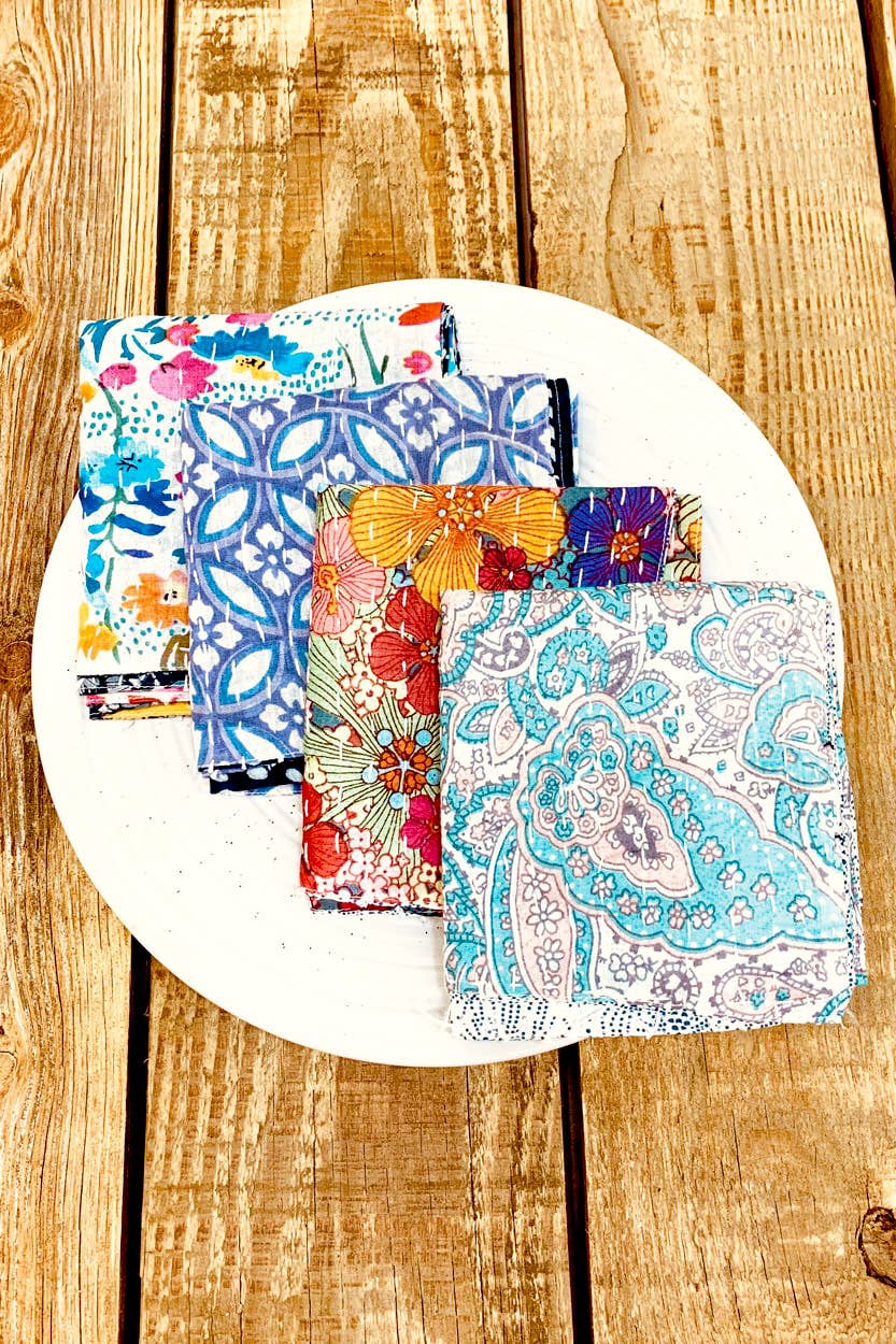Sevya Handmade – wholesale Dinner & cloth napkin – Kantha Napkins, Set of 41