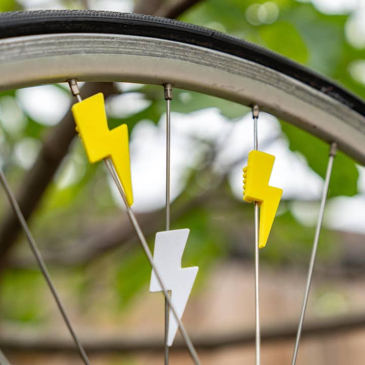 Lightning Bolt & Thor Electric Bike Spoke Decorations for wholesale by Bikemoji
