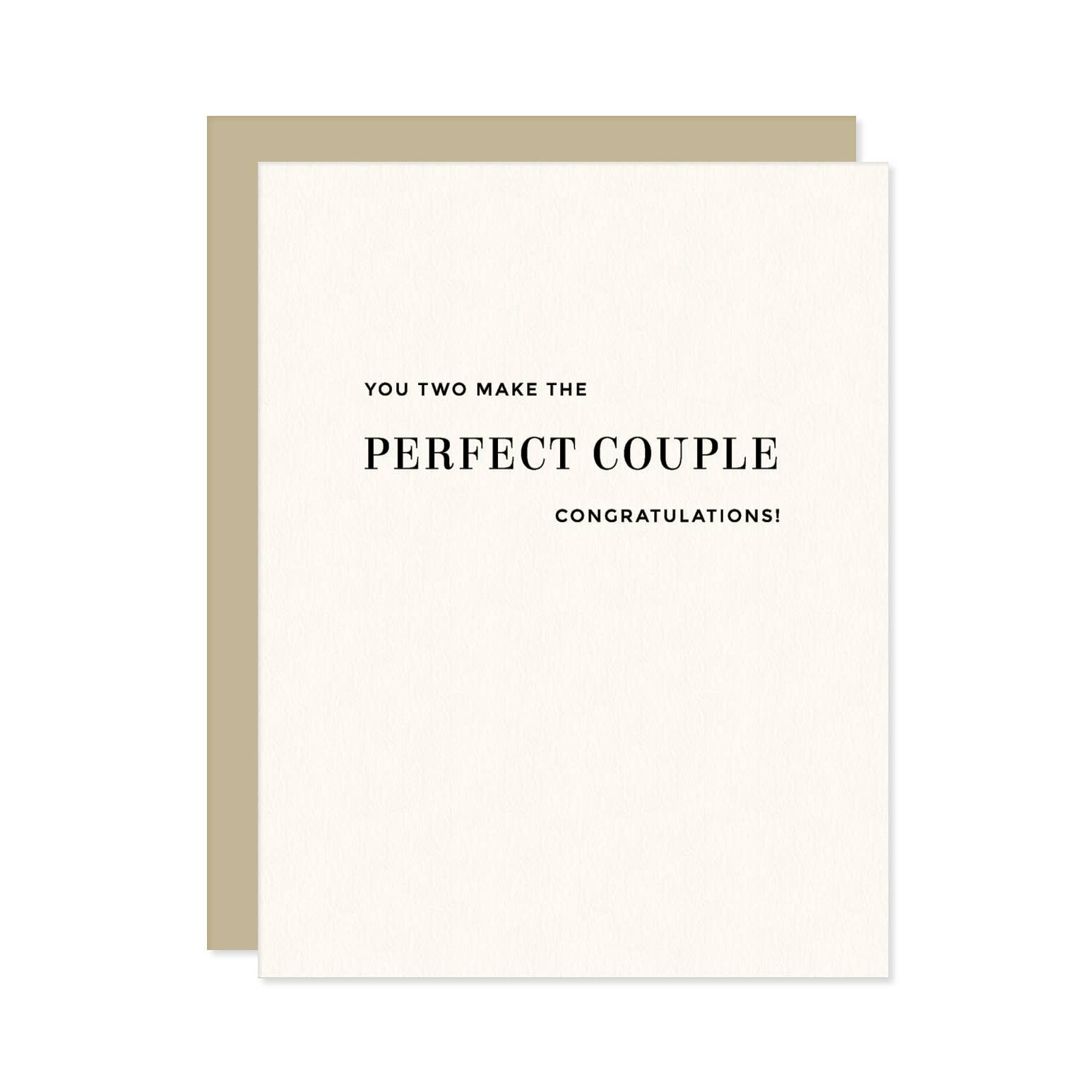Missive - Vendita all'ingrosso Biglietto di congratulazioni - Biglietto di auguri per matrimonio con stampa tipografica Perfect Couple1
