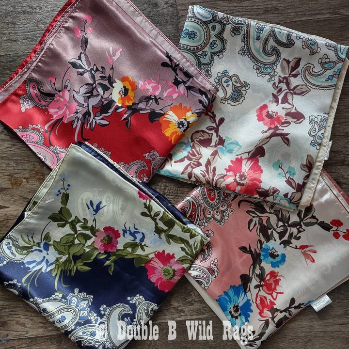 Double B Wild Rags – wholesale Scarf – Women's – Wild Rag BARGAIN CORNER Classic Paisley and Floral Cowboy Western Neck Scarf by Double B Wild Rags1