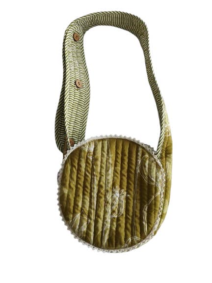 Quilted Round Sling Bag : GREEN : One Size for wholesale by Yo Baby