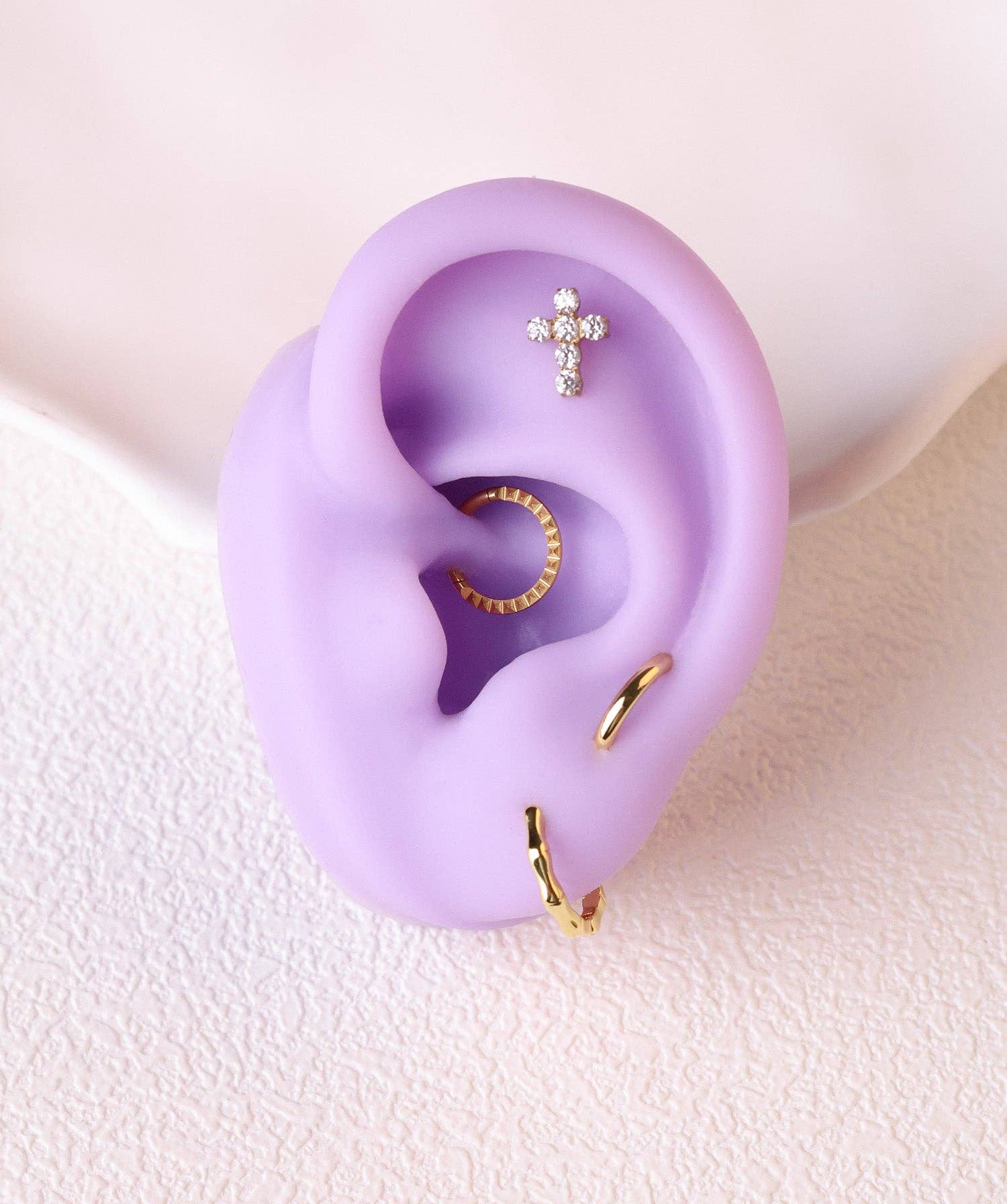 oumo jewelry - Wholesale Stud/Post Earrings - Titanium Cross Gems Stud3