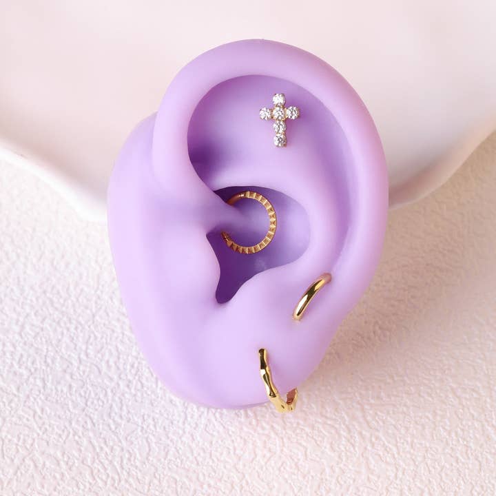 oumo jewelry - Wholesale Stud/Post Earrings - Titanium Cross Gems Stud3