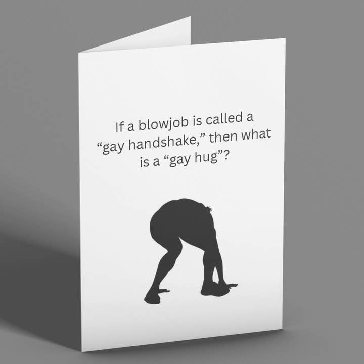 Funny Blank Card - Gay Hug for wholesale by Mabelgram