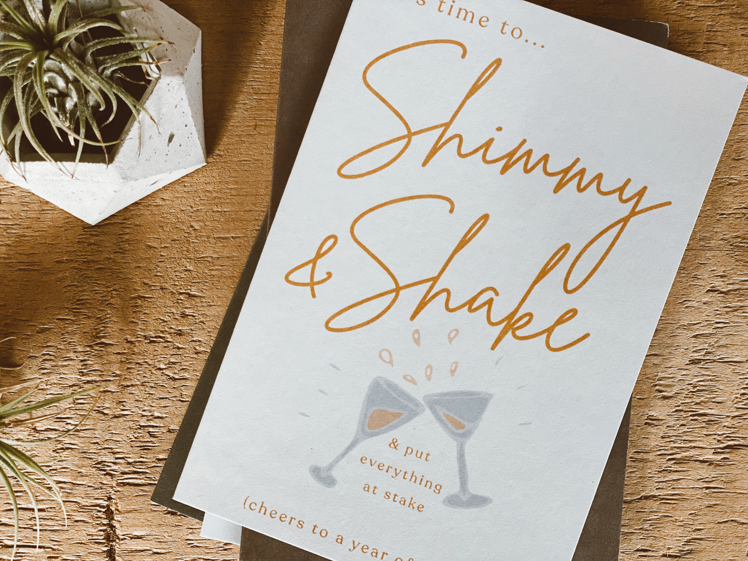 Spiritual Whiskey - Wholesale Birthday Card - Shimmy & Shake // Celebration & New Year Greeting Card1