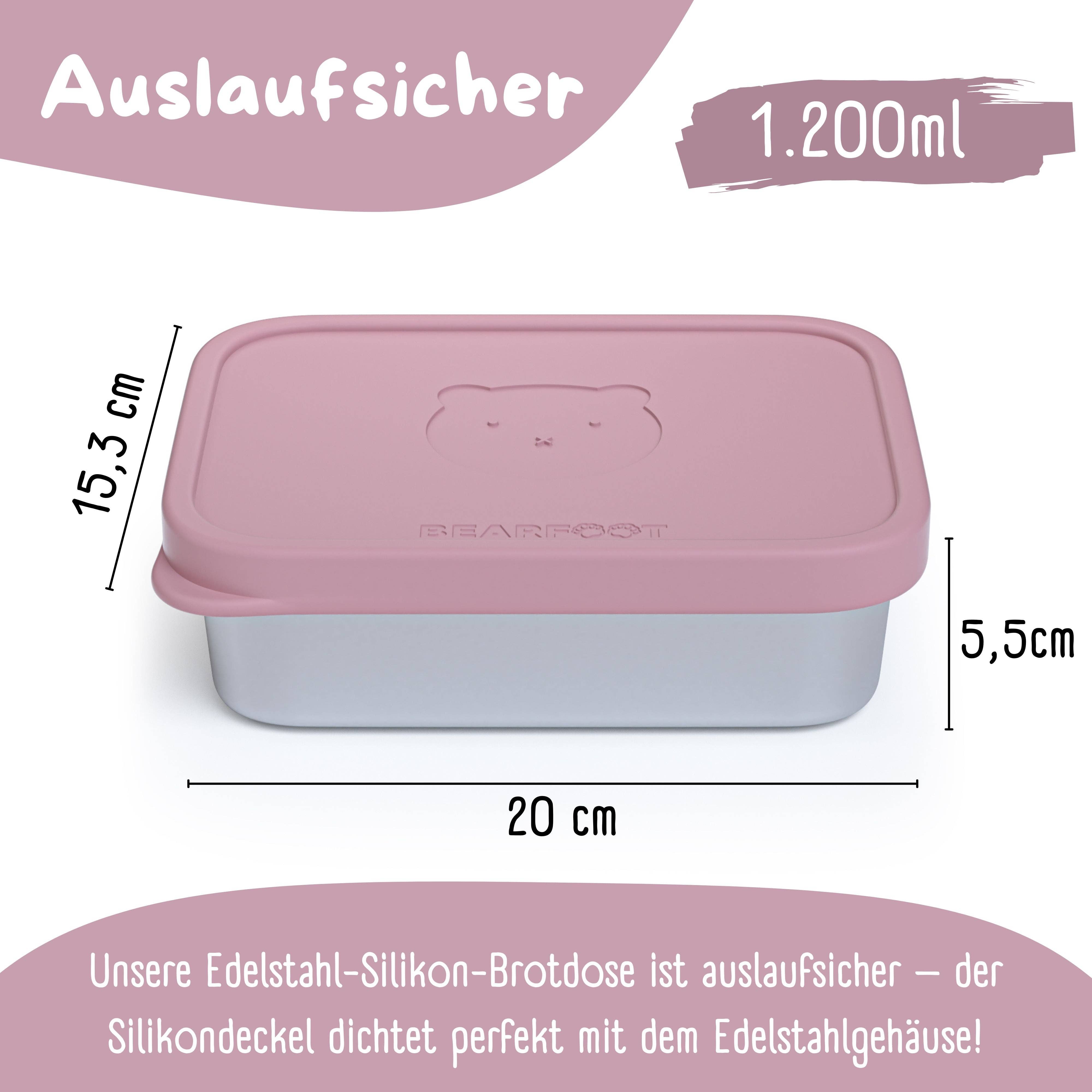 BEARFOOT - Wholesale Lunch Bag/Box - Kids - Children's stainless steel lunchbox with silicone insert - Pink8