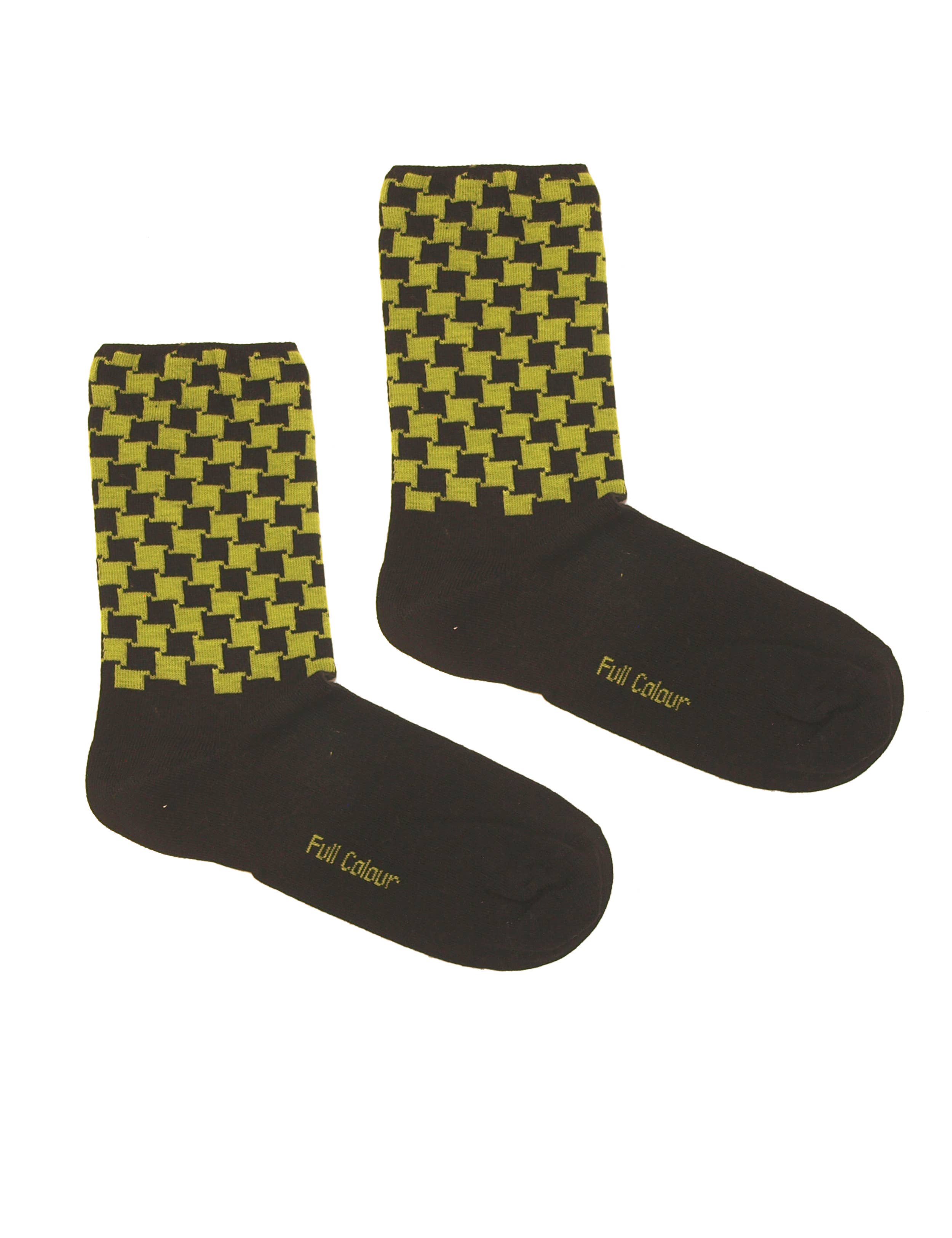 GREEN BAMBOO HOUNDSTOOTH SOCK for wholesale on Faire0