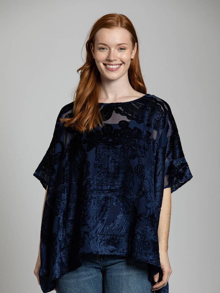 Short Kaftan Burnout Velvet for wholesale by APNY