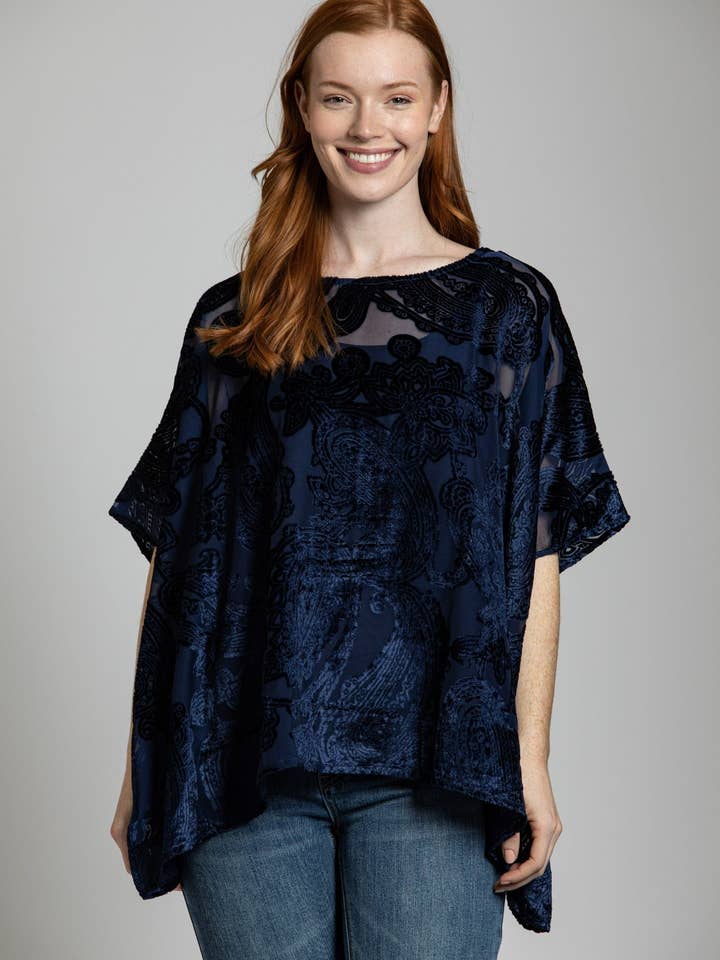 Short Kaftan Burnout Velvet for wholesale by APNY