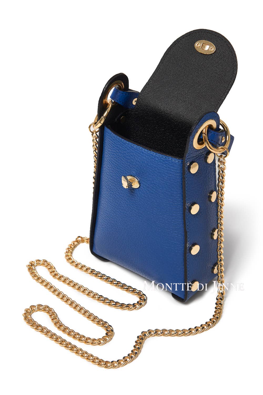 MONTTE DI JINNE - Vente Sac à bandoulière – femme - Mini sac abeille en cuir véritable italien avec bandoulière chaîne dorée22