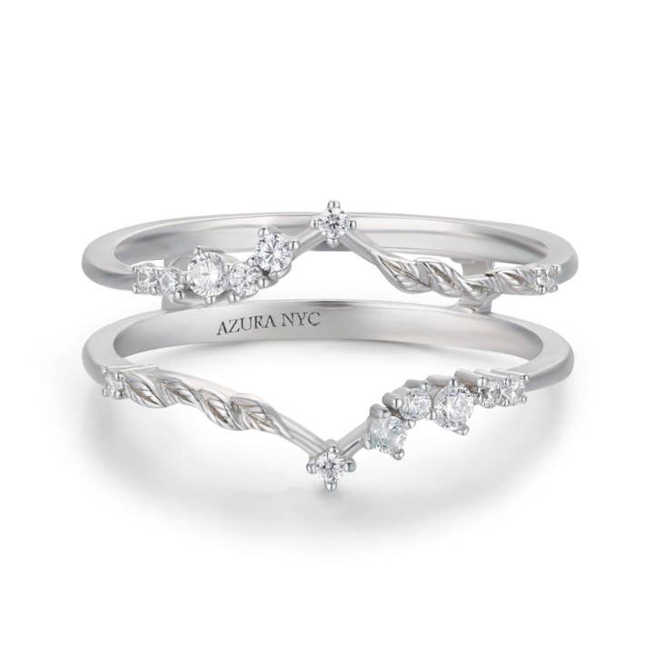 Azura Jewelry – Großhandel Verlobungsringe – Sonoran Sunrise Moss Achat Ringset aus massivem Weißgold7