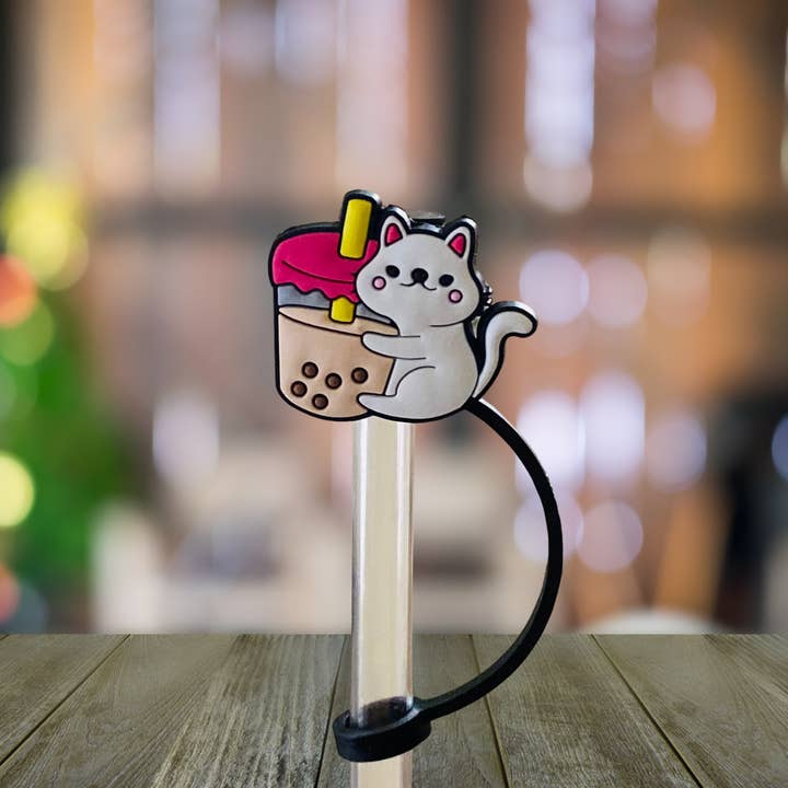 Boba Cat Straw Topper for wholesale by Kailex Boutique Wholesale
