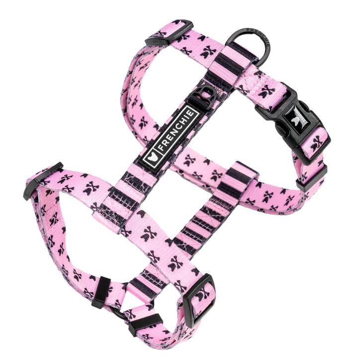Frenchie Strap Harness - Pink Bad to the Bone for wholesale by Frenchie