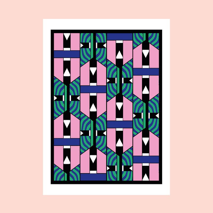 LEVELS Print - Blue & Pink | Art Print for wholesale by KATIE PAYNE DESIGN