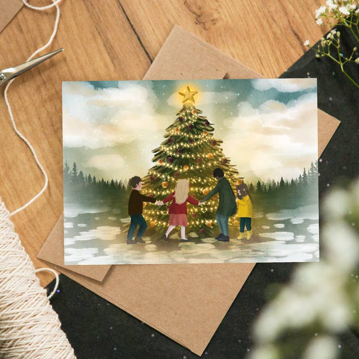 Postcard Warming Hands 'Cozy Christmas' for wholesale by MOMOKOSTUDIO