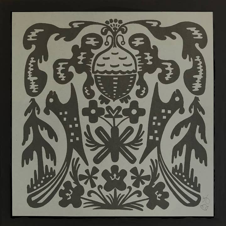 Morning Paper dot Design - Wholesale Art Print - Chipmunk silkscreen print