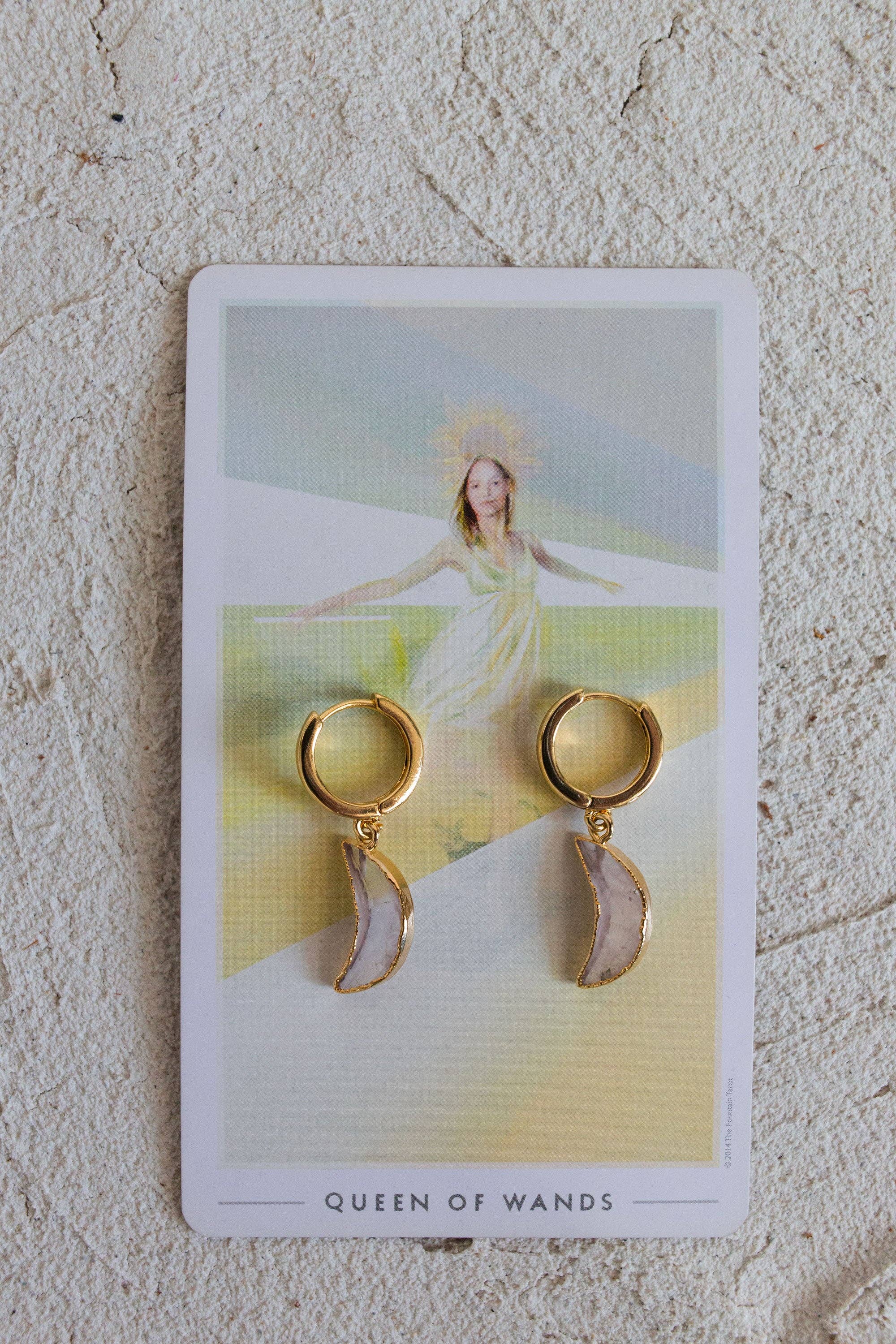 Bohemian and Bouj - Wholesale Huggie Earrings - The Moon Huggies | 18k Gold-Plated7