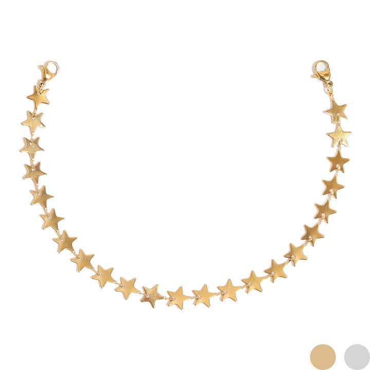 Trucker Hat Chain: 18K Gold PVD Stainless Steel Star for wholesale by WJW